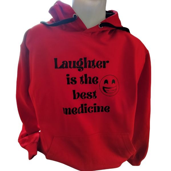 Laughter is the best medicine-piros pulóver
