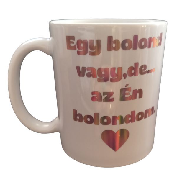 Egy bolond vagy...-fehér bögre