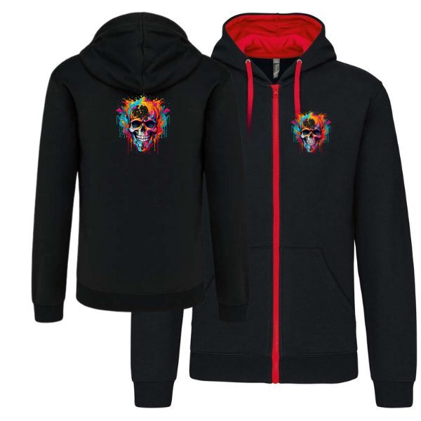 Koponya-fekete/piros pulóver Koponya-fekete/piros pulóver