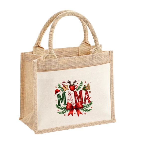 Mama-pamut,zsebes juta midi bevásárlótáska Mama-pamut,zsebes juta midi bevásárlótáska