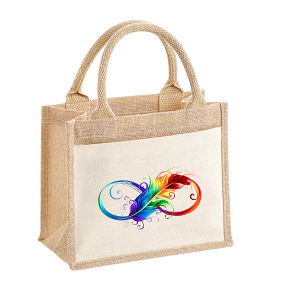 Toll-pamut,zsebes juta midi bevásárlótáska Toll-pamut,zsebes juta midi bevásárlótáska